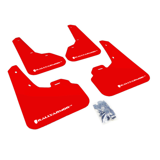 Rally Armor MF9-UR-RD/WH Red, White Mud Flap with Logo (2004-2009  Mazda3/Speed UR) 並行輸入品